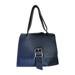 Borse In Pelle Casimira Made In Italy Full Grain Leather Navy Bag Purse NWT